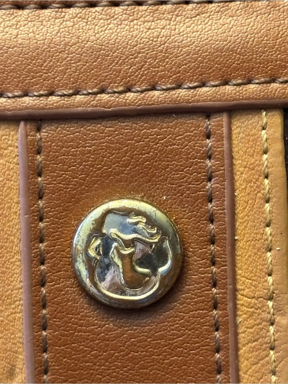 Spartina 449 Brown and Tan Leather Zip-Around Wallet